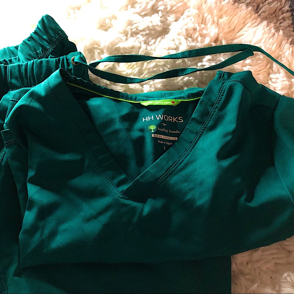 Women’s HH Works Scrub Set by Healing Hands in Color Hunter Green